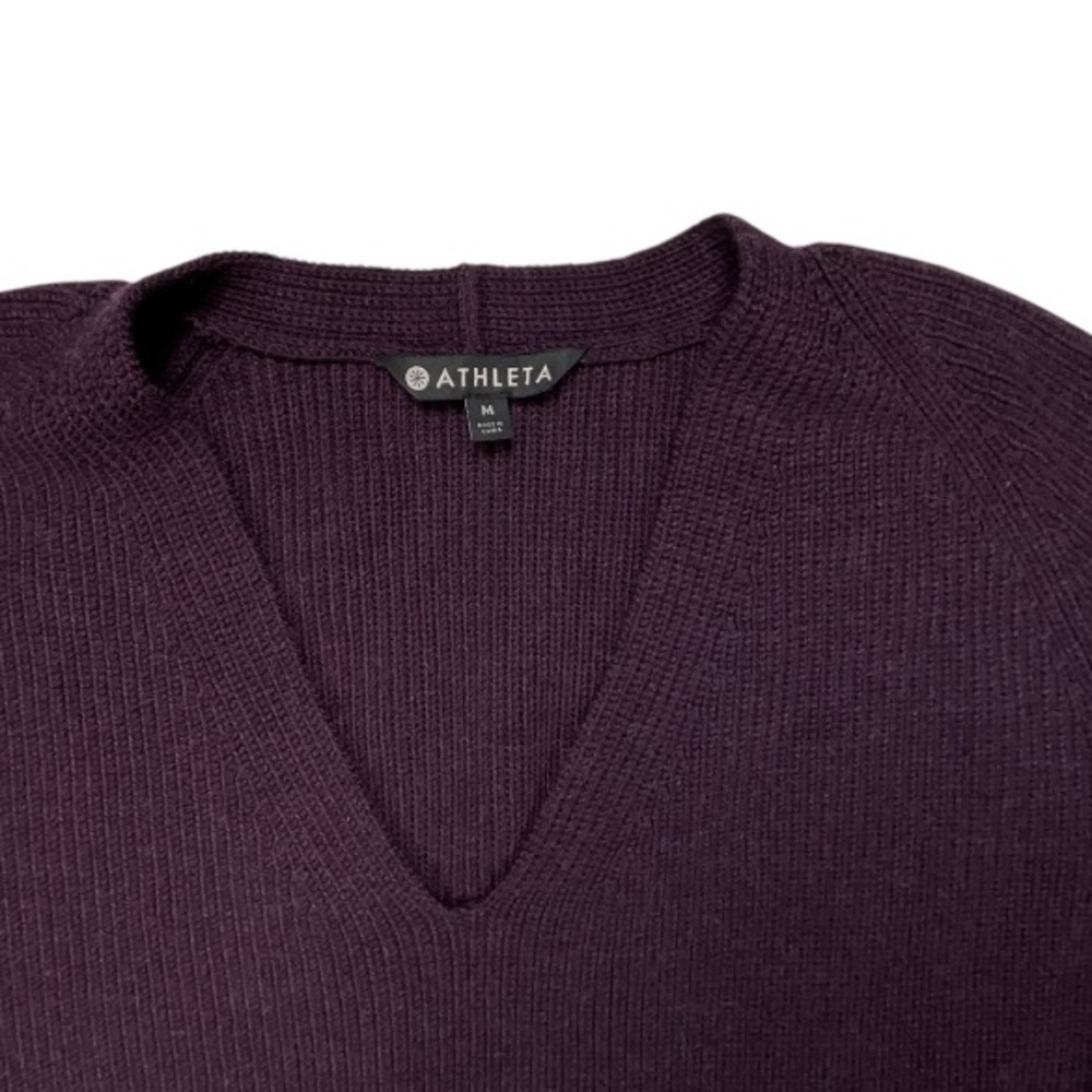 Athleta Maroon Switchback Wool-Blend Pullover Swe… - image 4